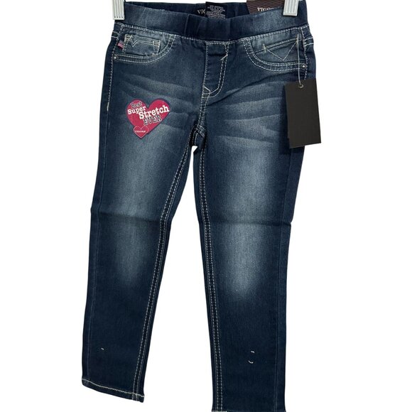 Vigoss Girls Skinny Jeans Size 4 The Jagger Dark Wash Denim Stretch Fit Cotton B - Picture 1 of 5